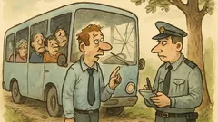 Vtip: Policista vyšetřuje havárii autobusu...