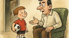 Vtip: Pepík přijde z fotbalu a táta se