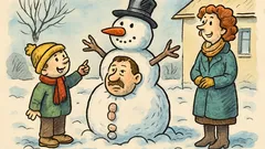 Vtip: Mami, podívej, jakého sněhuláka!