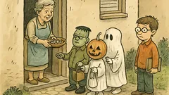 Vtip: Je Halloween, Pepíček bez převleku