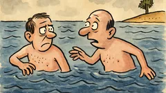 Vtip: Dva kamarádi plavou přes oceán