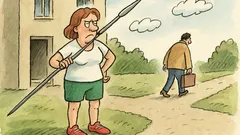 Vtip: Oštěpařce utekl manžel. Daleko nedošel