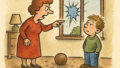 Vtip: Máma se ptá: Kdo rozbil okno?