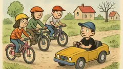 Vtip: Všechny děti jezdí na kole…