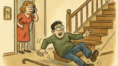 Vtip: Představ si, manžel zakopl na schodech…