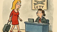 Vtip: Blondýnka na letišti shání červené lodičky