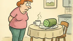 Vtip: Petra hubne zeleným salámem místo čaje