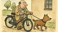 Vtip: Náš pes přepadával lidi na kole…