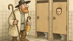 Vtip: Bača přijde na záchod…