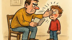 Vtip: Otec čte synovu žákovskou knížku…