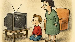 Vtip: Syn: Mami, můžu se koukat na televizi?