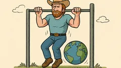 Vtip: Chuck Norris dělá shyby na hrazdě…