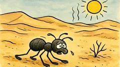 Vtip: Leze takhle mraveneček po poušti…