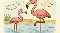 Vtip: Proč stojí plameňáci na jedné noze?