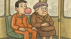 Vtip: V autobuse sedí mladík v teplákách