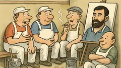 Vtip: Parta malířů si začne vyprávět historky