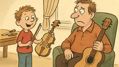Vtip: Tati, vyrobil jsem si housle