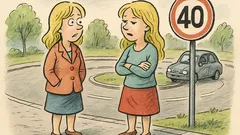 Vtip: Blondýnka u kruháče a značka 40