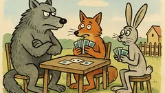 Vtip: Vlk, liška a zajíc hrají karty
