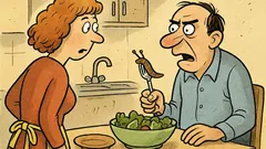 Vtip: Teď jsem našel v salátu slimáka!