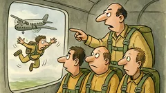 Vtip: Instruktor vysvětluje nováčkům padáky