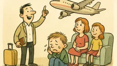 Vtip: Rodino, letos poletíme k moři!