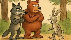 Vtip: Vlk s medvědem chtějí zmlátit zajíce