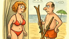 Vtip: Manželka se ptá, co na pláž?