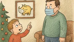 Vtip: Tatínku, bude mít zlaté prasátko roušku?