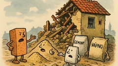 Vtip: Zřítil se zbrusu nový dům