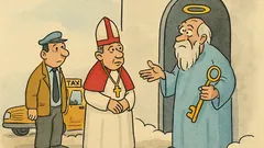 Vtip: Přijdou papež a taxikář do nebe…
