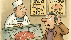 Vtip: Dneska v masně jsem koukal na ceny