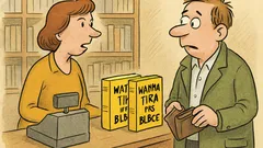 Vtip: Prodavačka v knihkupectví počítá naslepo…