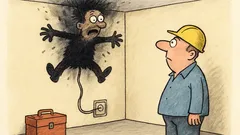 Vtip: Co je černé a přiškvařené ke stropu?