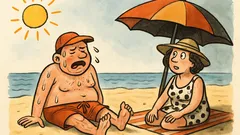 Vtip: Na dovolené je 40 stupňů ve stínu