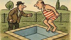 Vtip: Neskákej do bazénu, není voda!