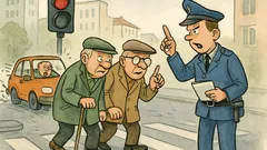 Vtip: Dědouškové přecházejí na červenou