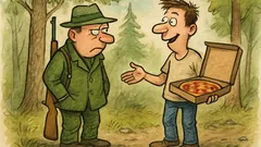 Vtip: Ještě že už nelovíme vlastní jídlo