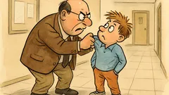 Vtip: Péťa málem srazí ředitele na chodbě