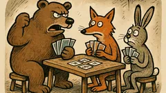 Vtip: Medvěd, liška a zajíc hrají karty