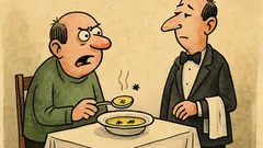 Vtip: Host si stěžuje číšníkovi na mouchy