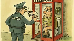 Vtip: „Policie, otevřete!“ v telefonní budce