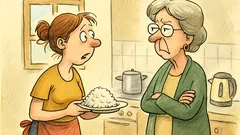 Vtip: Mami, manžel nechce jíst rýži…