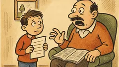 Vtip: František ukazuje otci vysvědčení