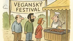 Vtip: Ta ironie, když veganství je masové
