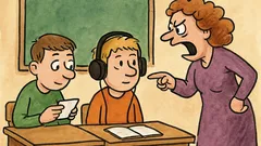 Vtip: Při hodině píše Karel spolužákovi