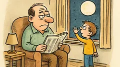 Vtip: Tatínku, co je dál—Brno, nebo Měsíc?