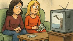 Vtip: Sedí blondýnka a brunetka u televize