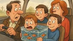 Vtip: Pepíček veze rybičky autem domů