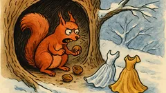 Vtip: Veverka louská poslední oříšek v zimě